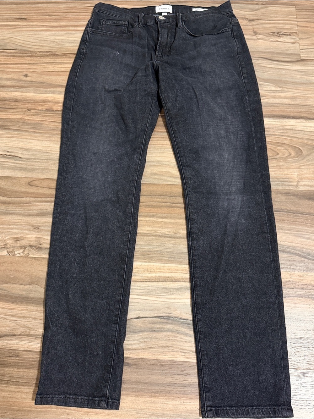 Frame Jeans Men 32 Black Black Wash Denim L’Homme Slim Streetwear